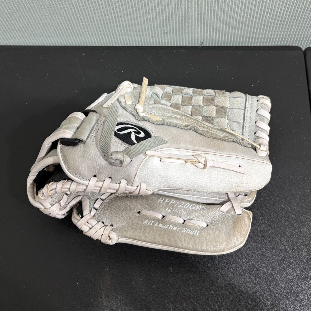 Rawlings White/Tan Leather Baseball Glove